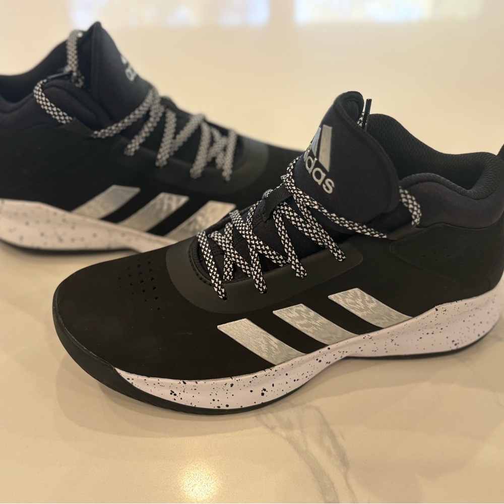 Boys Adidas Black and White Athletic Sneakers - Picture 2 of 10